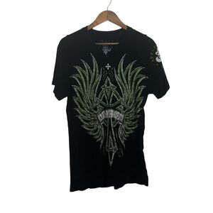 Affliction Black Graphic T-Shirt for Men